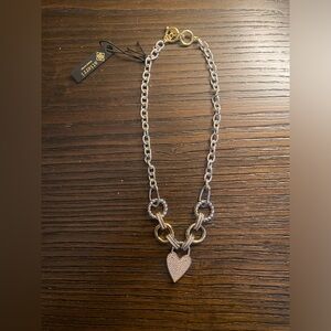 NEW Atterri chain link silver heart necklace